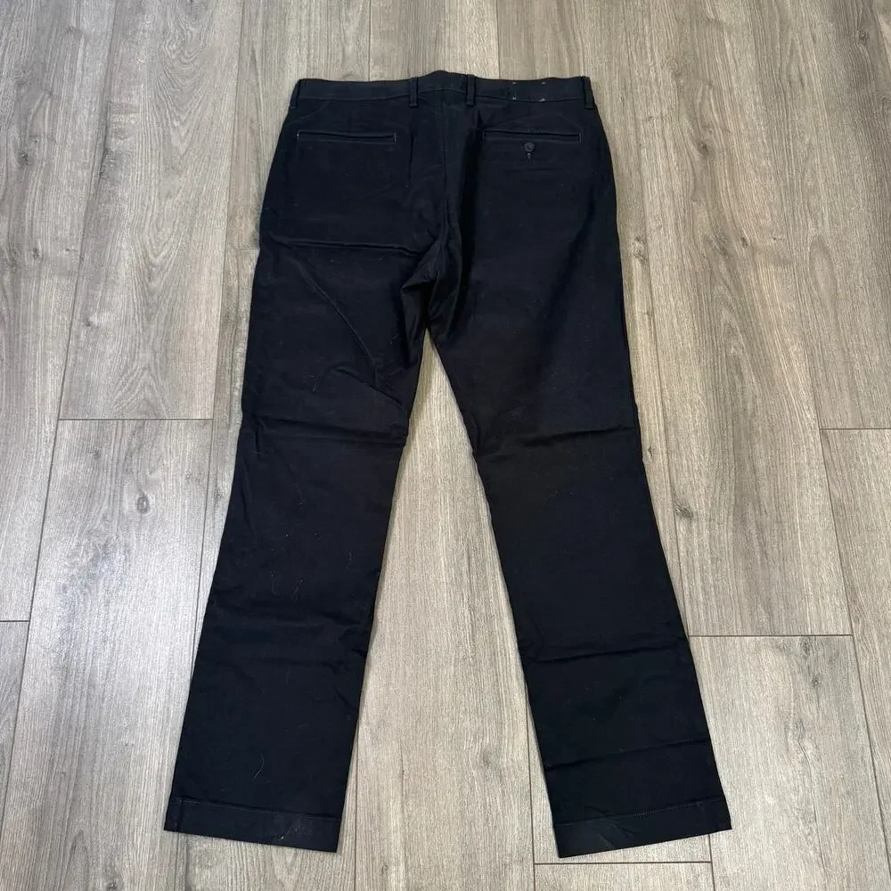 J.Crew Slim Stretch Chino Pants Mens 32x30 Black Twill Flat Front Slash Pockets